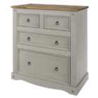 Corona greywash 2+2 drawer chest Corona greywash 2+2 drawer chest