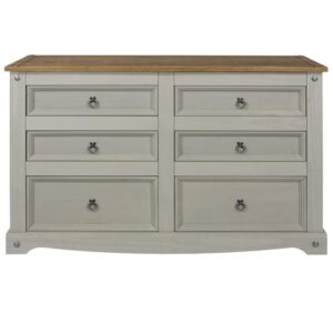 Corona Greywash 3+3 drawer chest