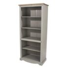 Corona grey wash tall wide bookcase