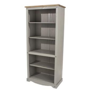 Corona Grey wash tall wide bookcase