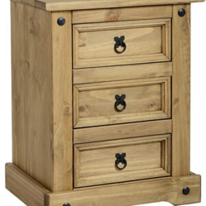 Corona 3 drawer bedside