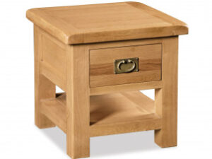 Bergerac Oak  lamp table with drawer