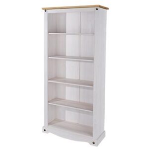 Corona white wash tall bookcase