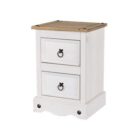 Corona white wash 2 drawer petite bedside Corona white wash 2 drawer petite bedside