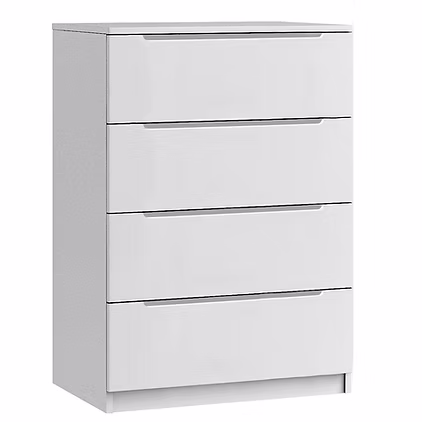 Maysons-midi-4-drawer-chest-genoa-(white&white) Genoa gloss 4 drawer midi chest