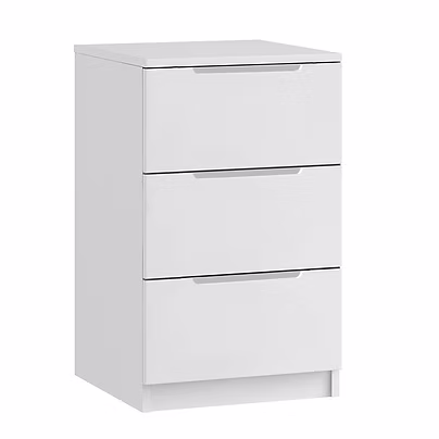 Maysons_15-inch-3-drawer-bedside-genoa-(white&white) Genoa gloss 3 drawer bedside