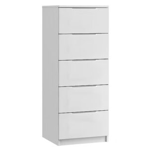Genoa gloss 5 drawer narrow chest