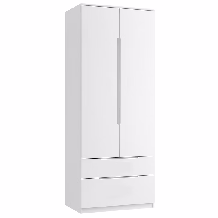 Maysons_30-inch-tall-2-drawer-gents-robe-genoa-(white&white) Genoa gloss tall gents robe