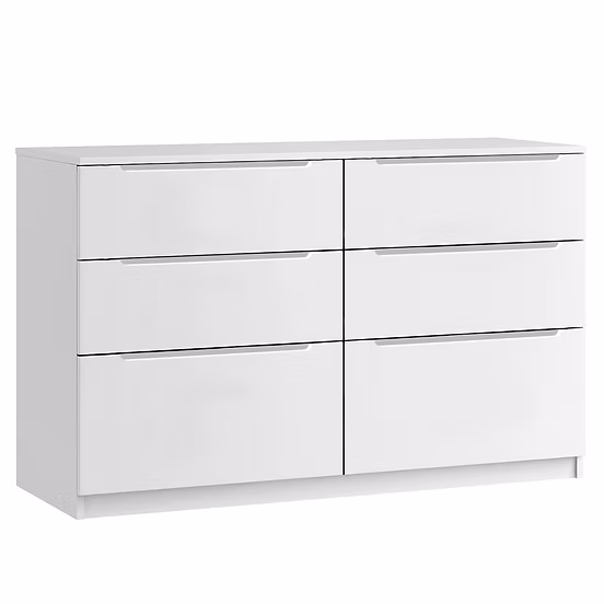 Maysons_45-inch-3-drawer-twin-chest-2-deep-drawer-genoa-(white&white) Genoa gloss 6 drawer wide chest