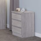 Malvern 3 drawer bedside