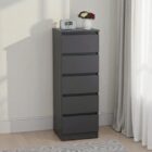 Malvern 5 drawer narrow chest