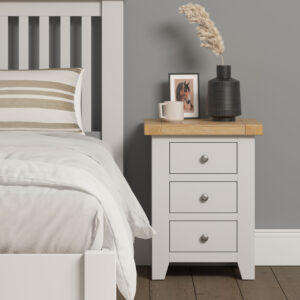 Winchester Oak Painted 3 drawer bedside
